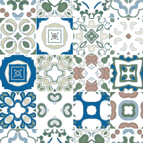 Adesivo de Azulejo - Azulejo Verde-Azul
